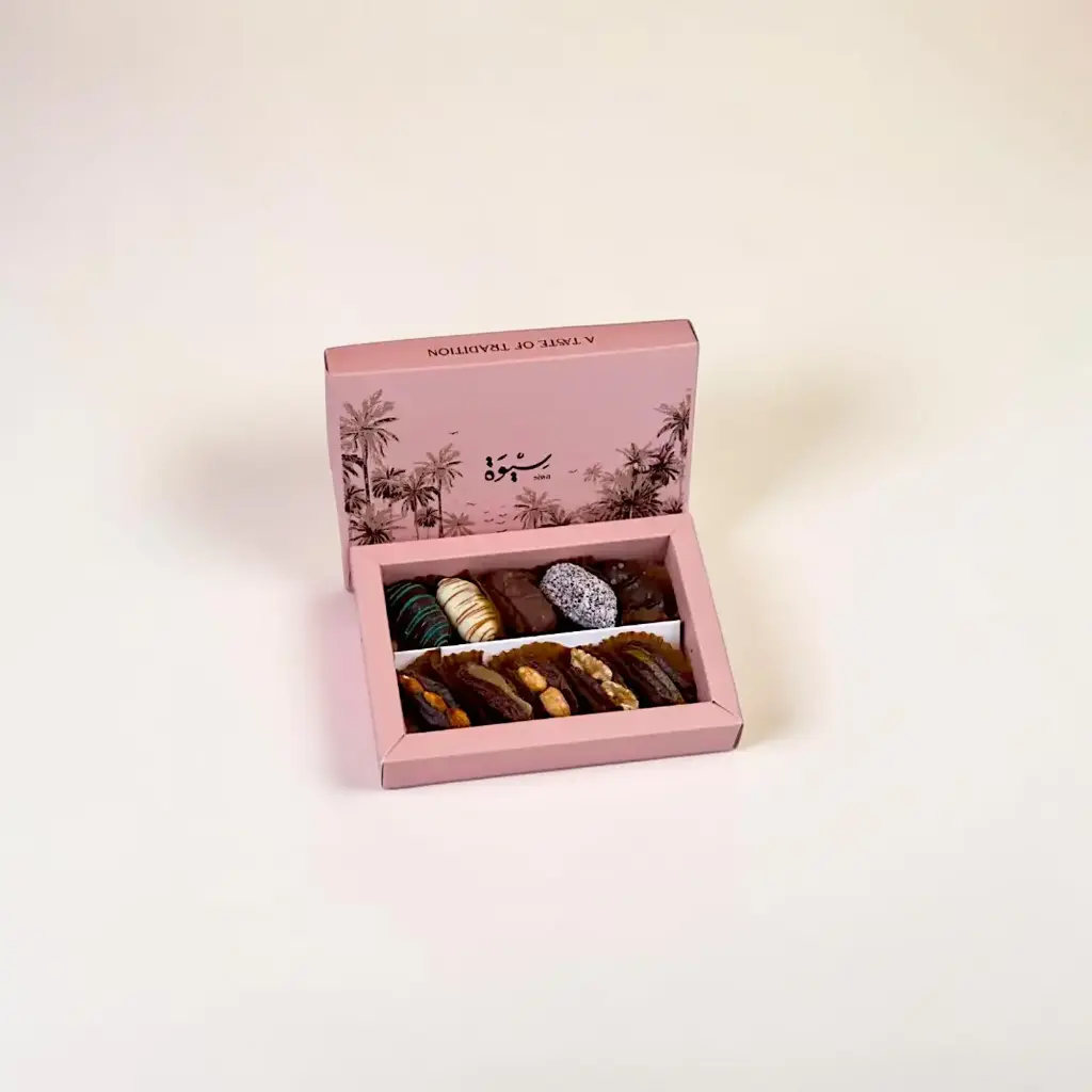 10 Pieces Dates Box - Chocolate Dipped Stuffed Dates