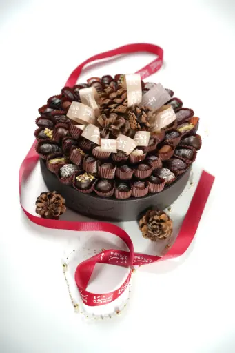 Leather Plate Gift With Dates & Chocolate