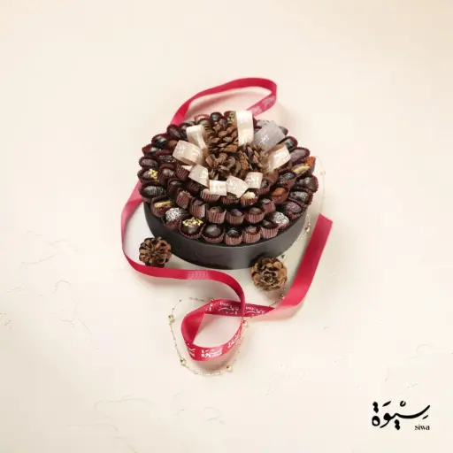 Leather Plate Gift With Dates & Chocolate