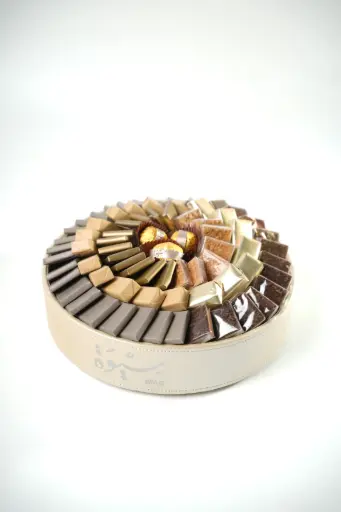 Leather Plate Gift With Dates & Chocolate